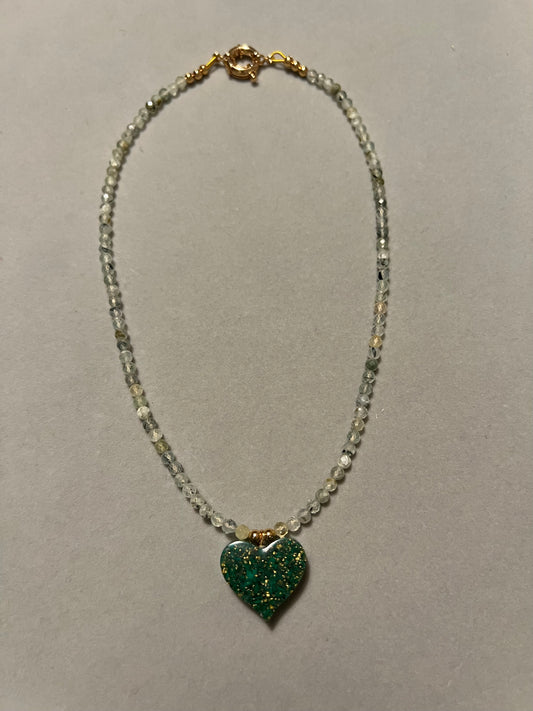 Micro Faceted Green Spinel Green Heart