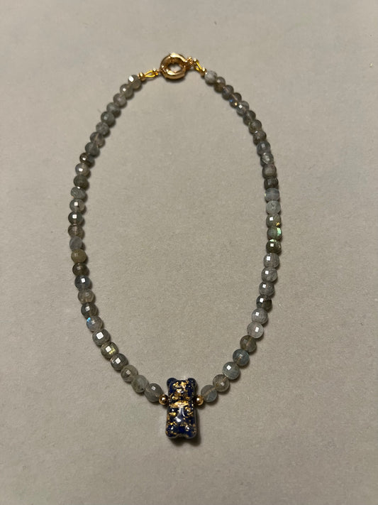 Labradorite Necklace with Blue Bear Orgonite
